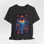 Glowing Third Eye Psychedelic Mushrooms T-Shirt | Neon Lava Lamp Blacklight - 250 USA Celebration