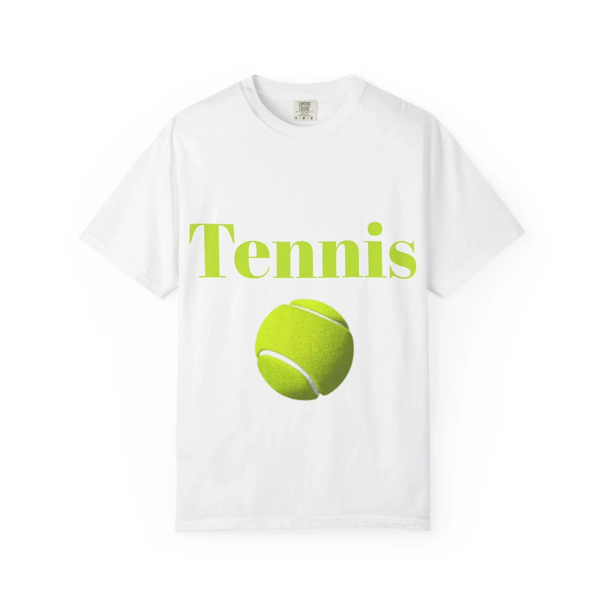 Tennis Ball Graphic Tee | Tennis Shirt, Neon Green Text - 250 USA Celebration