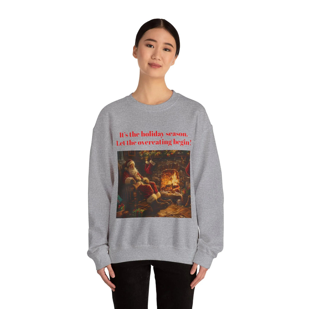 Christmas Santa Claus Crewneck Sweatshirt, Holiday Fireplace Design, Festive Xmas Sweatshirt, Colorful Winter Jumper, Unique Christmas Gift - 250 USA Celebration