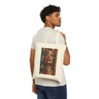 Canvas Tote Bag — Vintage American Flag Portrait / Cosmic Nebula Art