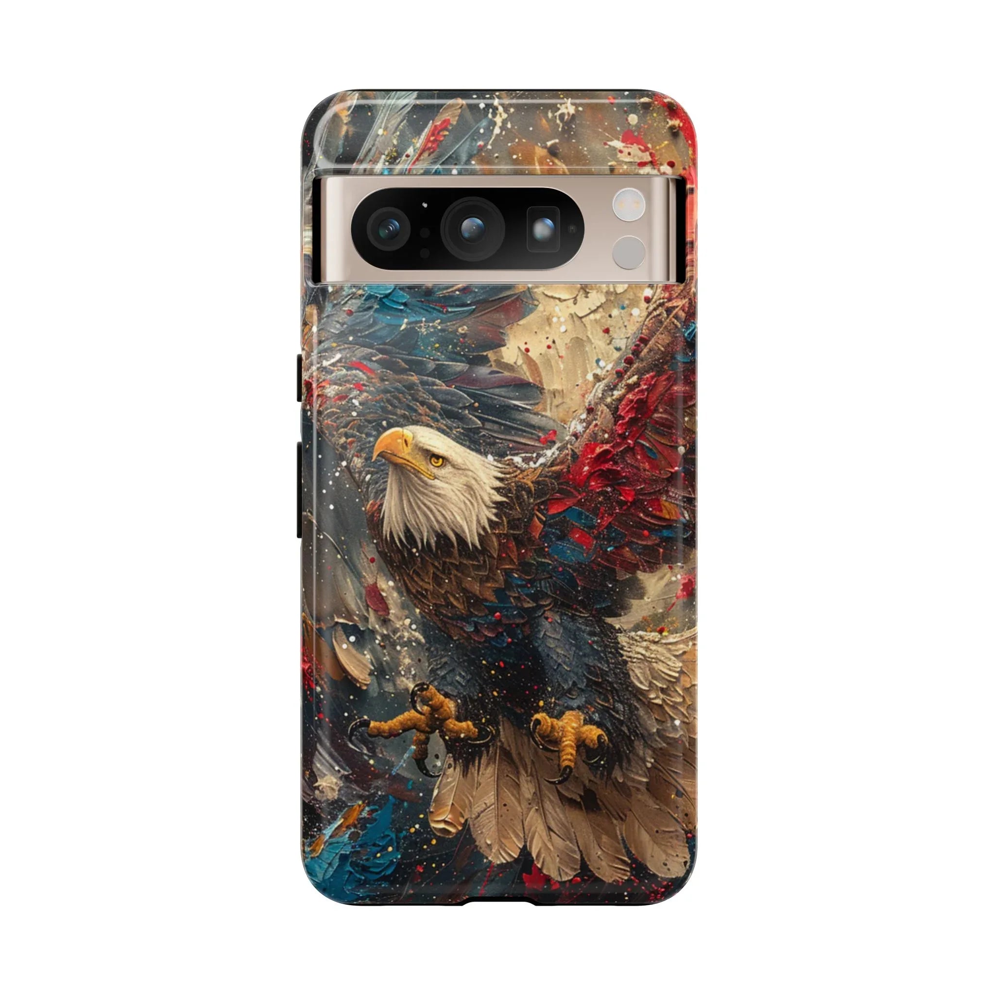 Patriotic Bald Eagle Tough Case | iPhone Phone Case, Red Blue Feather Art - 250 USA Celebration