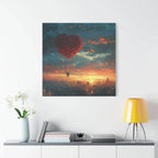 Romantic Canvas Wall Art, Love, Heart Balloon Art, Gift for Couples, Valentines Wall Decor, Valentine's Day Women's Merchandise, Valentines - 250 USA Celebration