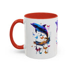 Y2K Chrome Dolphin Flaming Hoop Mug | Holographic Neon Dolphin Coffee Cup - 250 USA Celebration