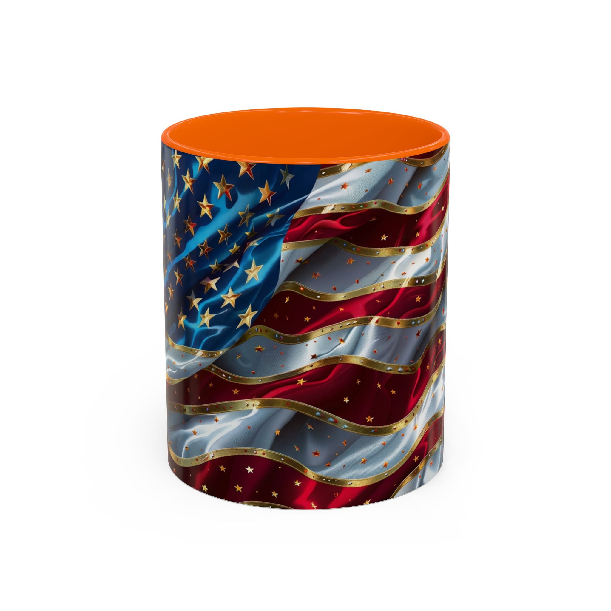 Patriotic American Flag Accent Coffee Mug (11/15oz)