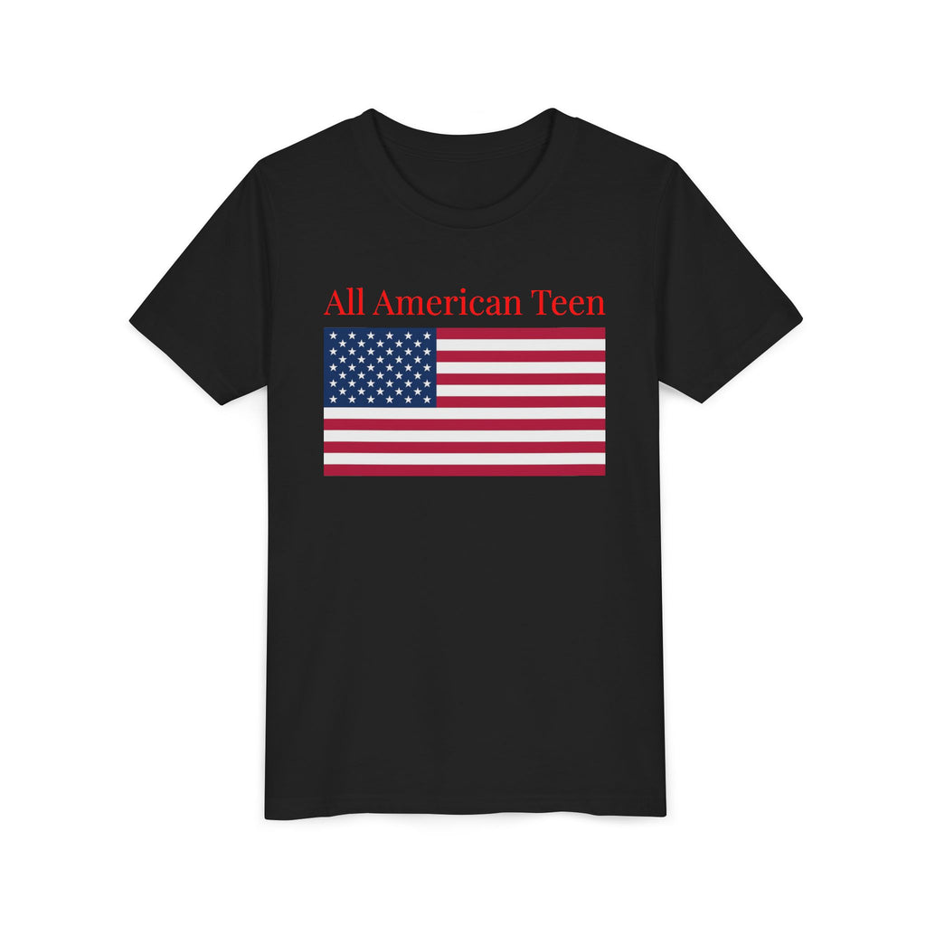 All American Teen Youth Tee - Patriotic American Flag Shirt for Teens