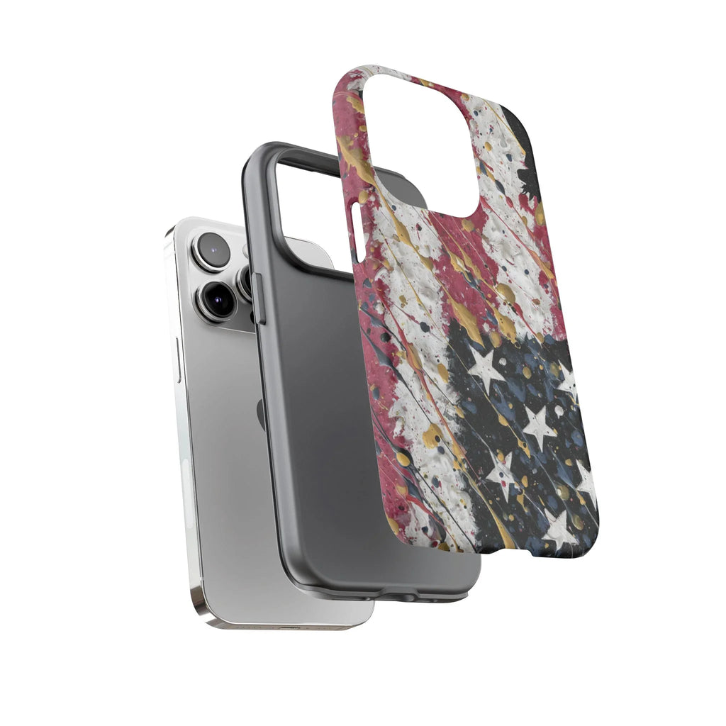 Abstract Drip American Flag Phone Case | Tough Case - 250 USA Celebration