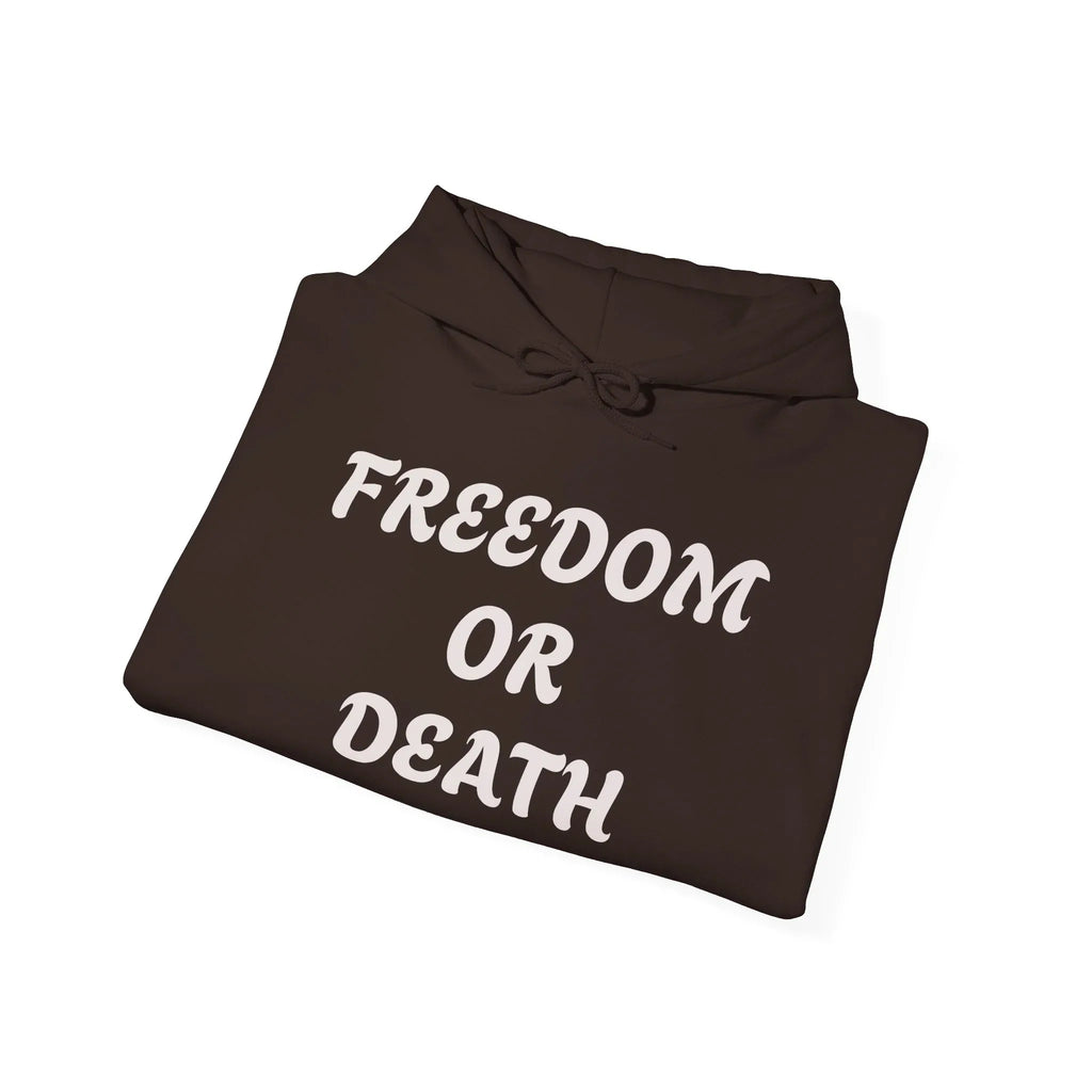 Freedom or Death Hoodie | Slogan Black Hooded Sweatshirt - 250 USA Celebration