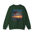 Love-themed Crewneck Sweatshirt, Valentines Day Sweatshirt, Heart Design Apparel, Valentine's Gift, Valentine's Day Women's Merchandise - 250 USA Celebration