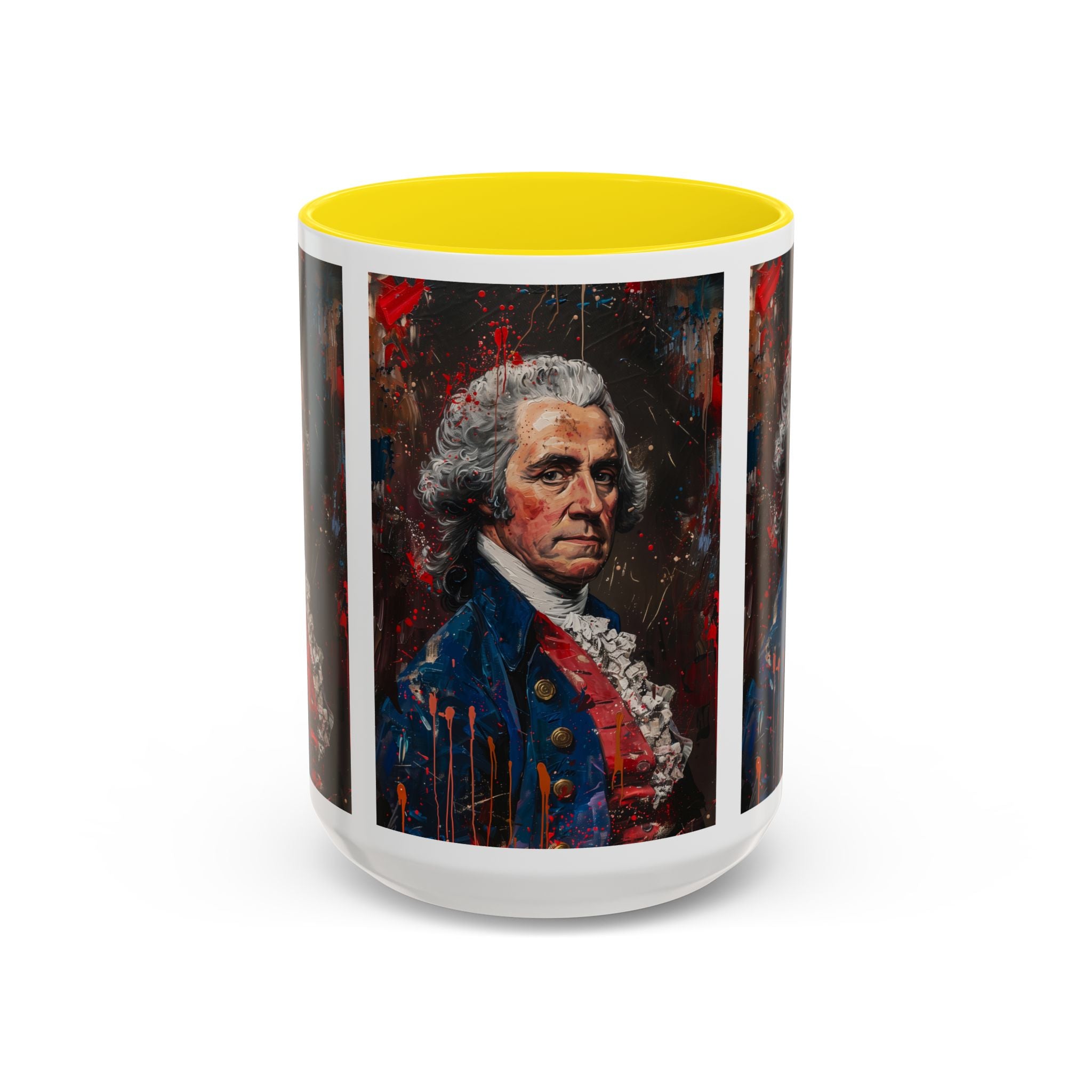 Historical Portrait Accent Mug — Patriotic Vintage-Style Coffee Cup