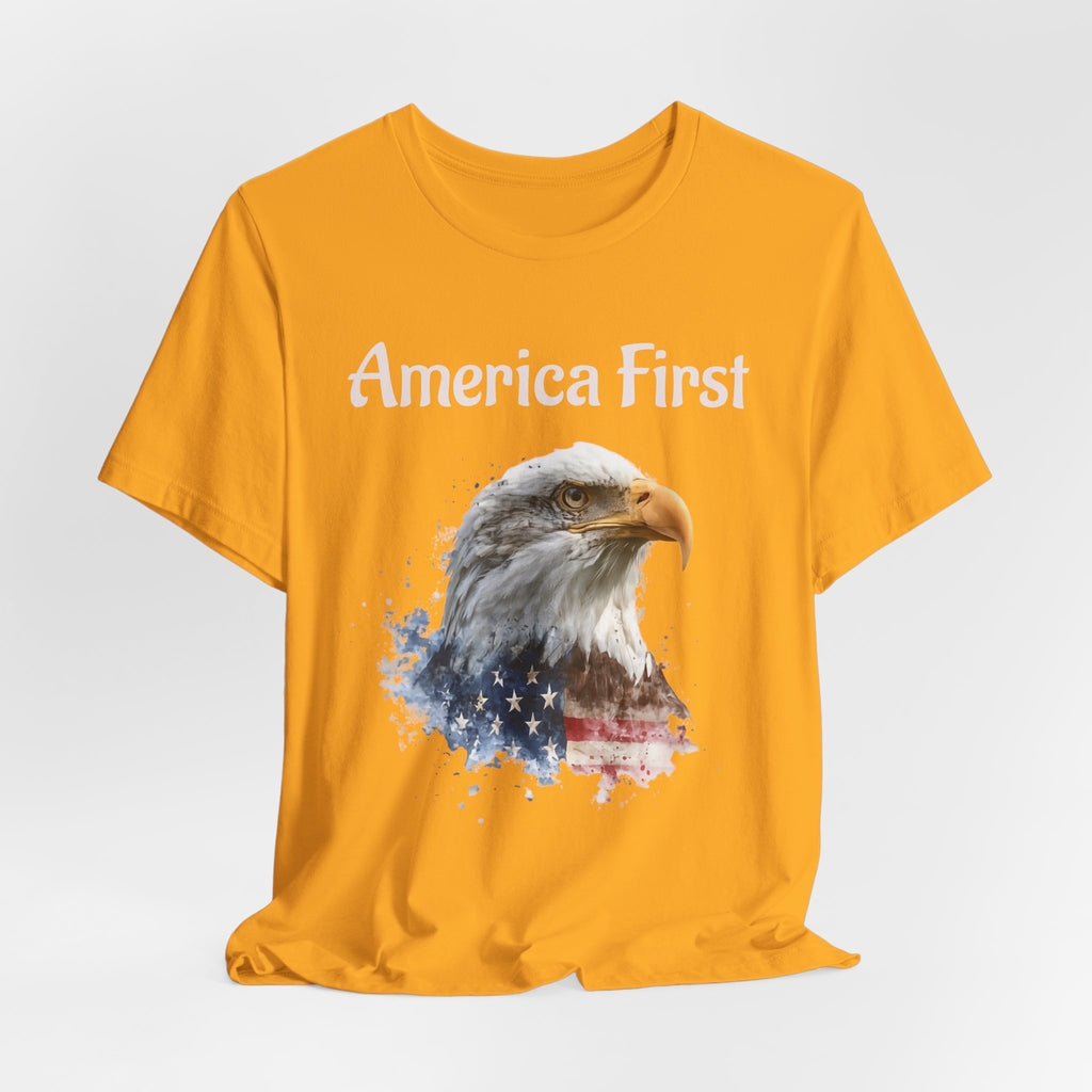 America First Eagle T-Shirt – Patriotic Bald Eagle Tee
