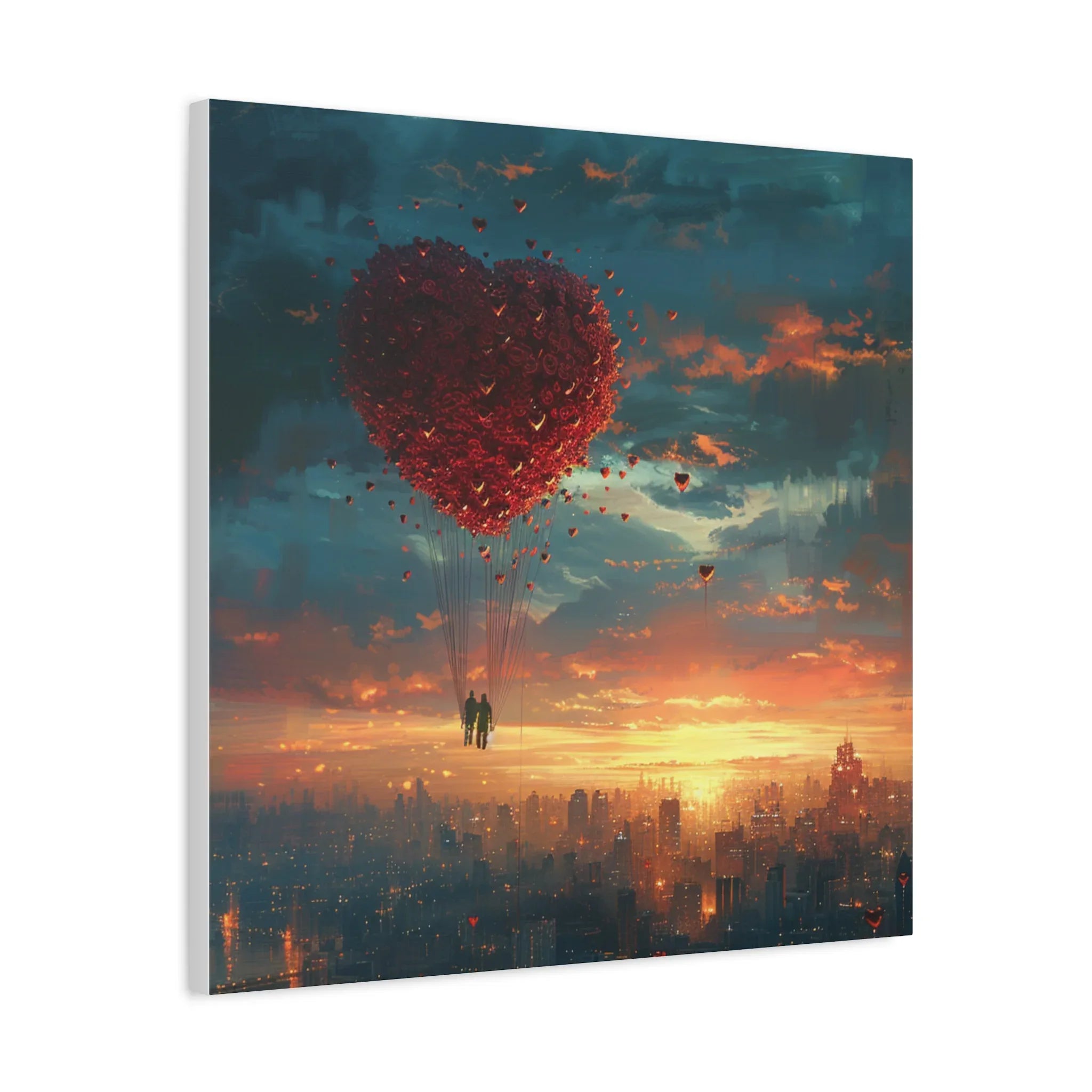 Romantic Canvas Wall Art, Love, Heart Balloon Art, Gift for Couples, Valentines Wall Decor, Valentine's Day Women's Merchandise, Valentines - 250 USA Celebration
