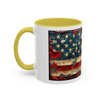 Colorful Mugs (11oz, 15oz), American Flag, Patriotic Flag coffee cup