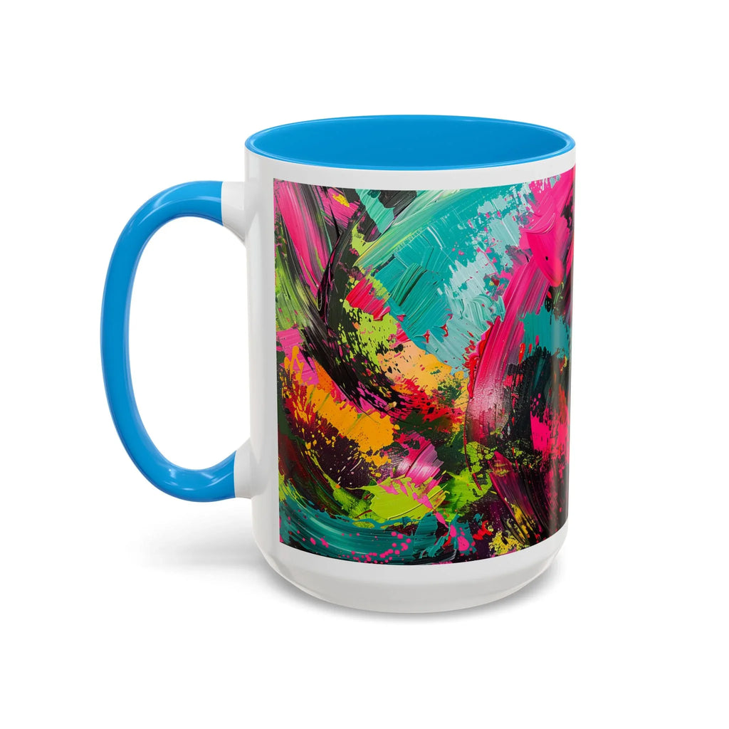 Abstract Colorful Brushstroke Mug | 11oz 15oz Ceramic - 250 USA Celebration