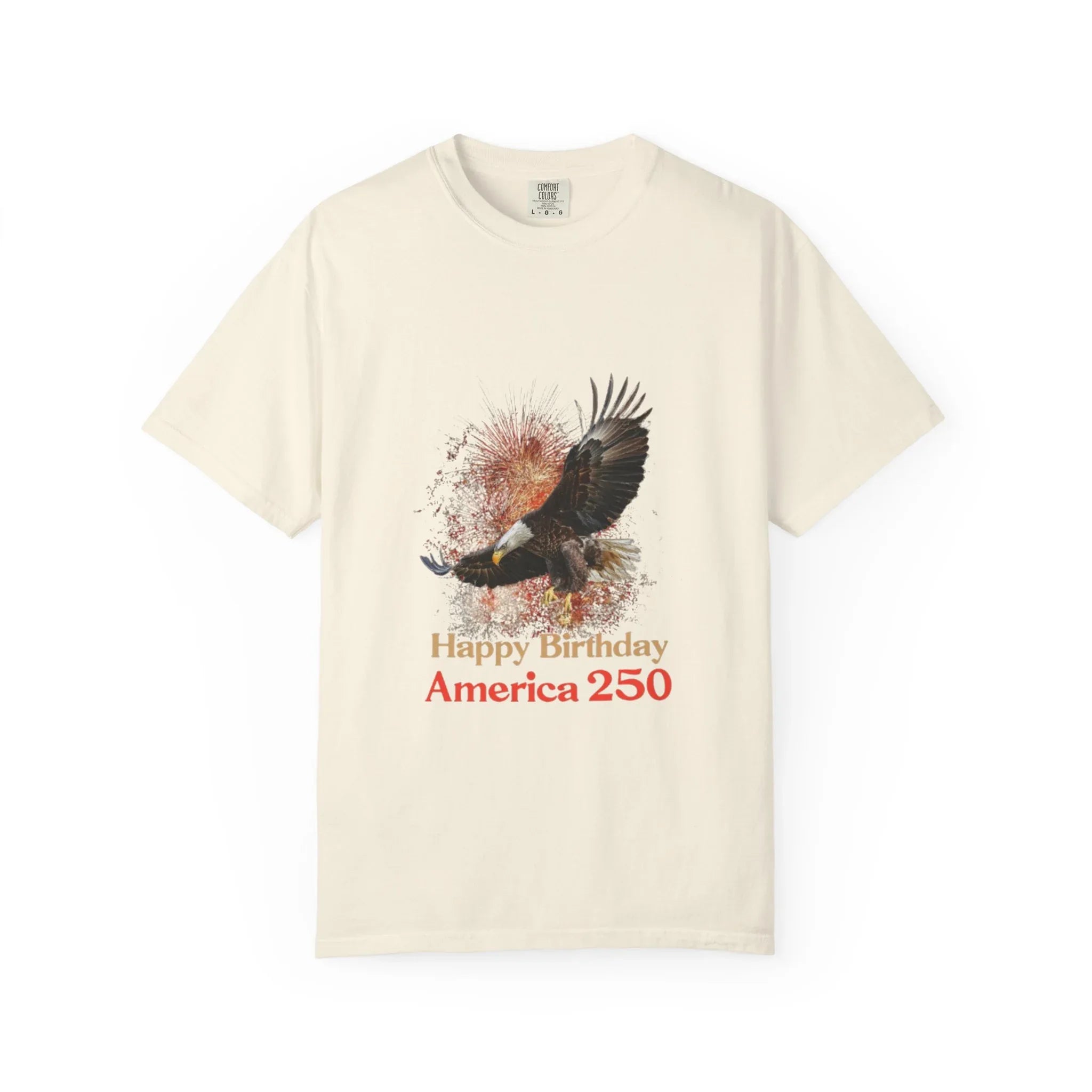 Eagle Illustration Happy Birthday America 250 T-Shirt | Patriotic Bald Eagle Tee - 250 USA Celebration