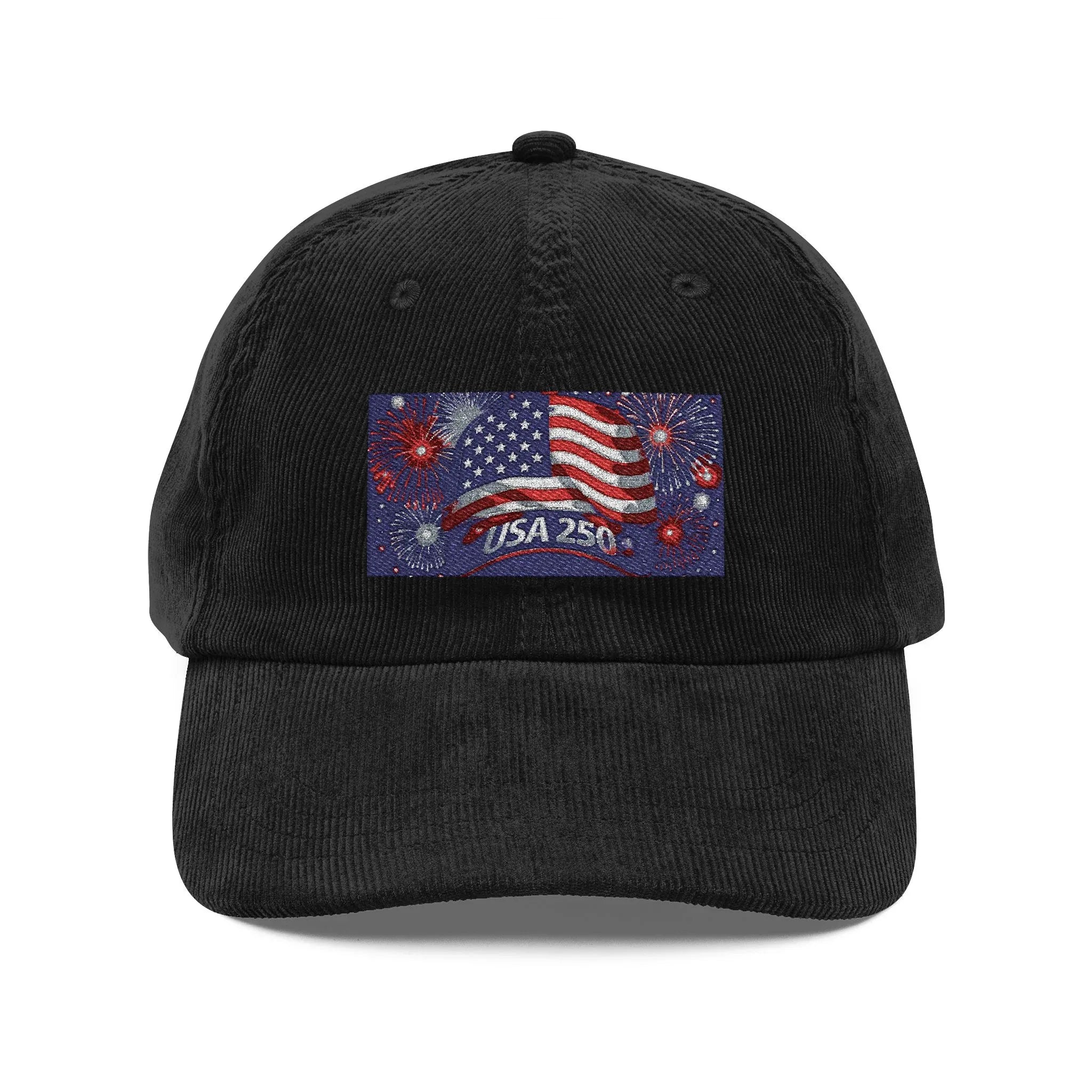 American Eagle Vintage Embroidered Corduroy Cap Retro Style USA Flag Design Perfect for Independence Day Casual Wear Gift Idea - 250 USA Celebration