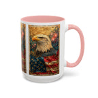 Bald Eagle with Tattered American Flag Coffee Mug | Fireworks Patriotic 11oz 15oz - 250 USA Celebration