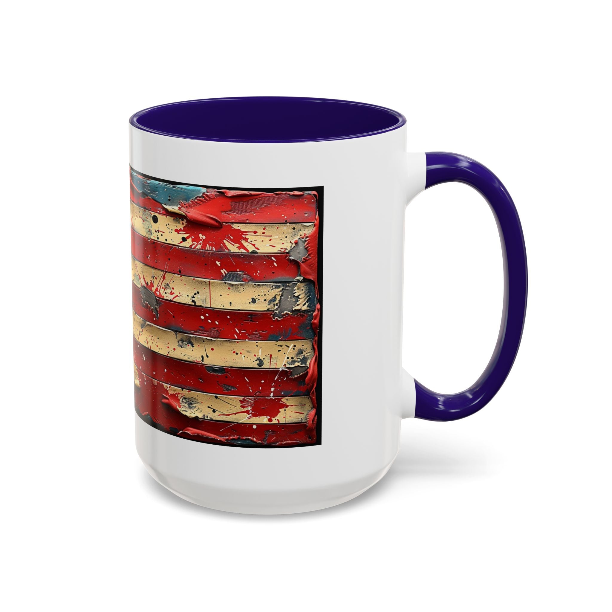 Colorful Mugs (11oz, 15oz), American Flag, Patriotic Flag coffee cup