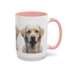 Soulful Labrador Portrait Accent Coffee Mug, Cute Dog Face Ceramic Mug - 250 USA Celebration