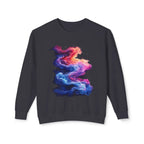 Hyper Bloom Abstract Fracture: Psychedelic tee with shattering florals in electric turquoise & magenta flares. Unisex trippy festival flair! - 250 USA Celebration