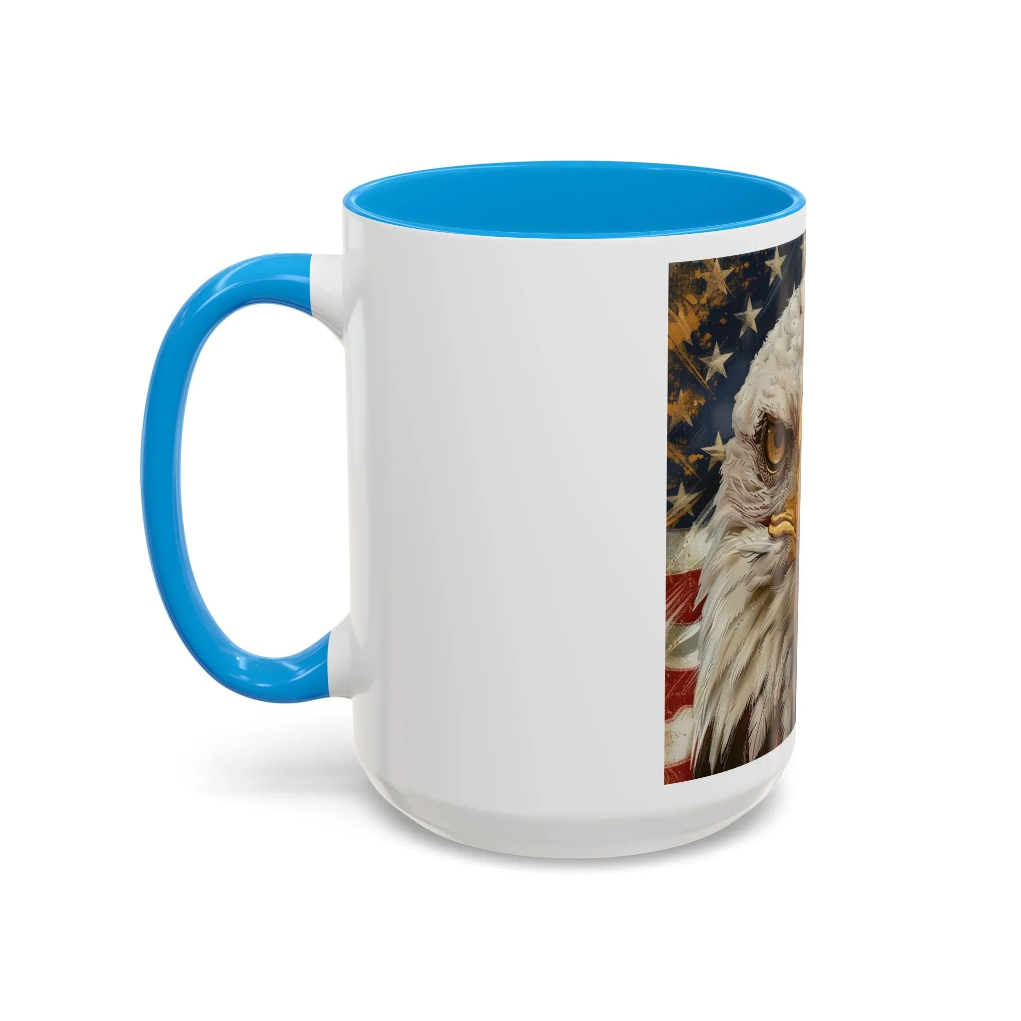 Colorful Mugs (11oz, 15oz) Majestic bald eagle head Patriotic coffee cup, America 250 Celebration coffee cup - 250 USA Celebration