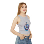 Watercolor Peace Sign Racer Tank Top | Tie Dye Boho Hippie - 250 USA Celebration