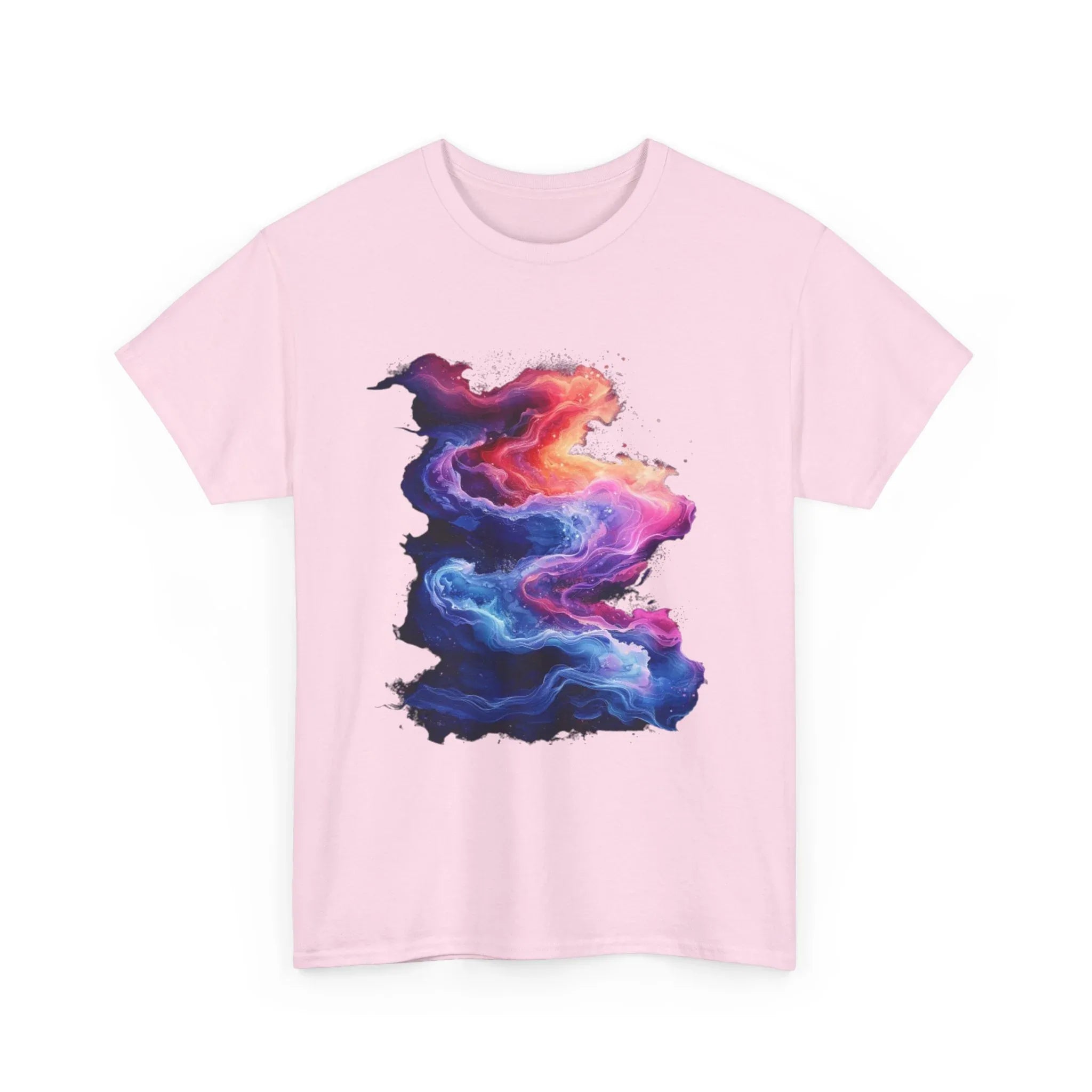 Ignite your vibe in Hyper Bloom Fracture: Psychedelic tee with shattering florals in electric turquoise & magenta flares. Unisex - 250 USA Celebration