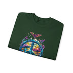 Psychedelic Mushroom Peace Sign Crewneck Sweatshirt | 60s Hippie Tie-Dye - 250 USA Celebration