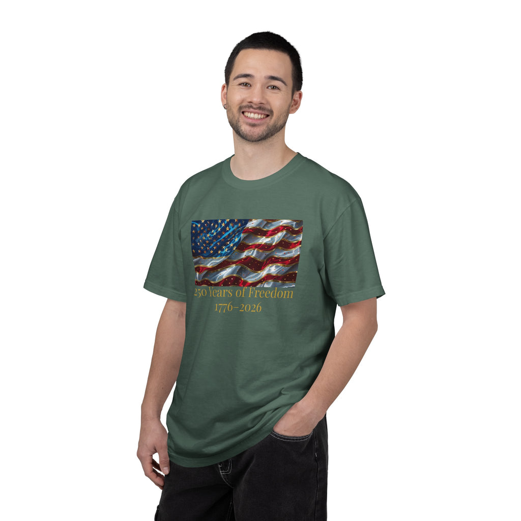250 Years of Freedom 1776–2026 American Flag Tee
