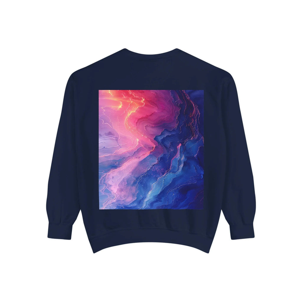 Hyper Bloom Fracture: Psychedelic tee with shattering florals in electric turquoise & magenta flares. Unisex trippy festival flair! - 250 USA Celebration