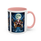 Santa Sleigh with Reindeer Coffee Mug | Christmas Moon Accent Mug - 250 USA Celebration