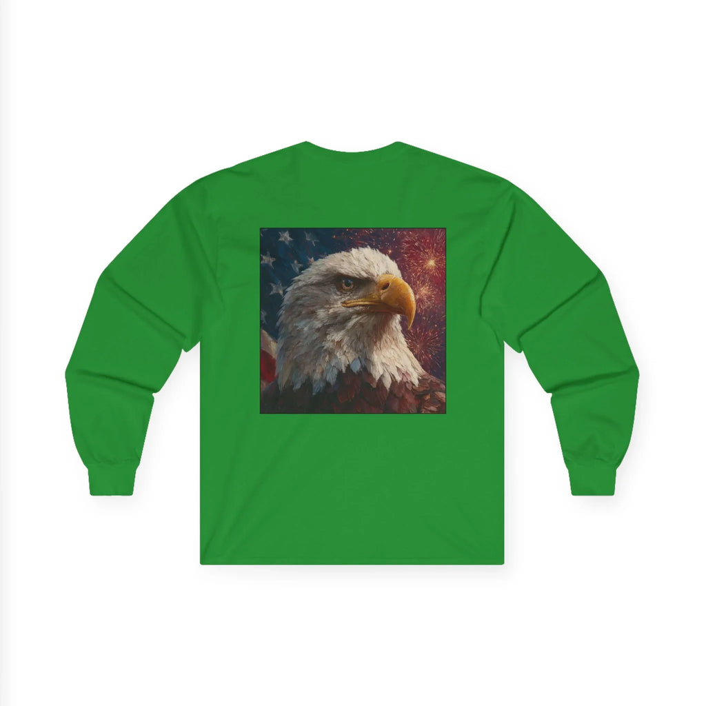 Patriotic American Long Sleeve T-Shirts, USA Graphic Tees, Flag T-Shirts, Independence Apparel, Funny Patriotic Shirts, Custom American Tees - 250 USA Celebration