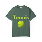 Tennis Ball Graphic Tee | Tennis Shirt, Neon Green Text - 250 USA Celebration