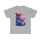 Ignite your vibe in Hyper Bloom Fracture: Psychedelic tee with shattering florals in electric turquoise & magenta flares. Unisex - 250 USA Celebration