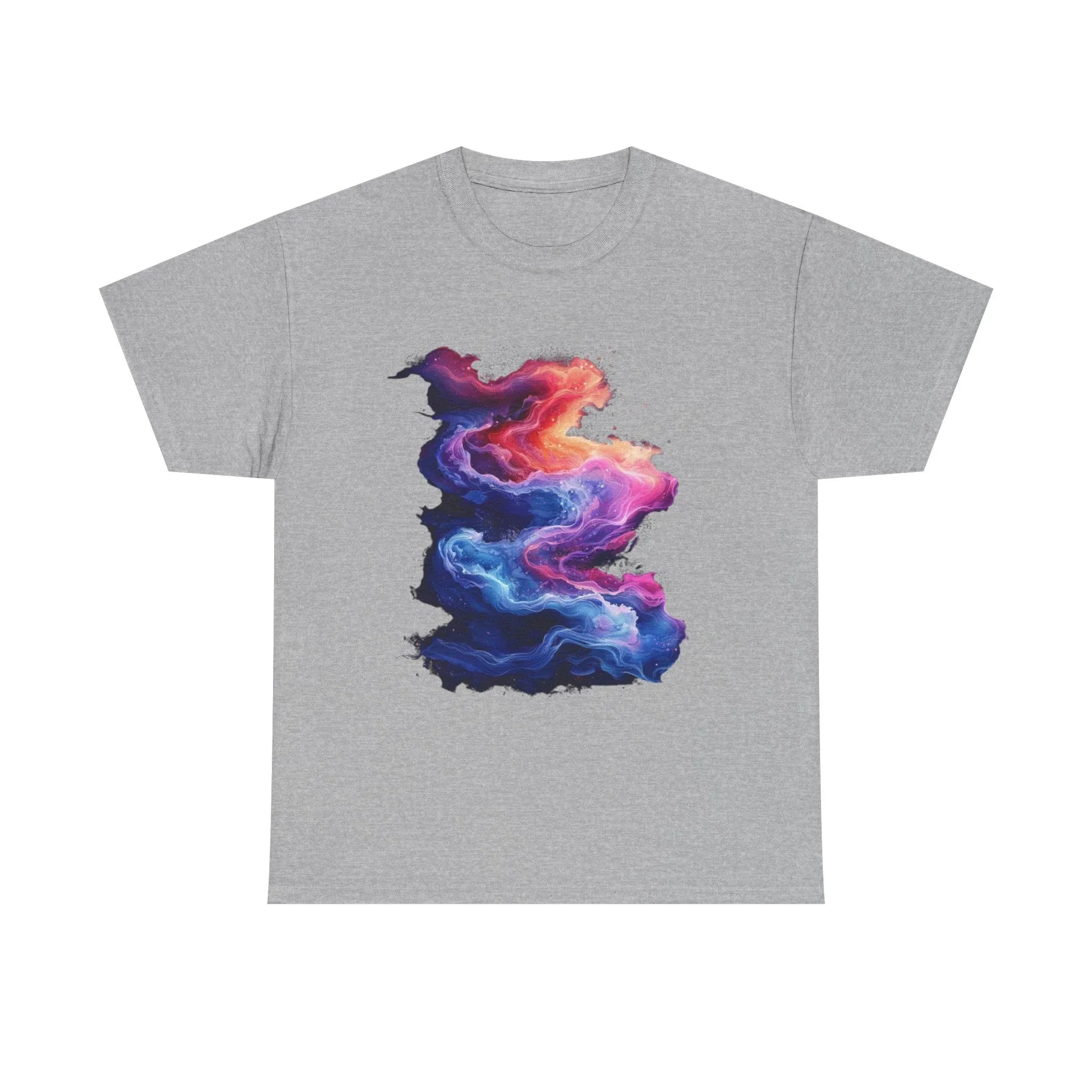 Ignite your vibe in Hyper Bloom Fracture: Psychedelic tee with shattering florals in electric turquoise & magenta flares. Unisex - 250 USA Celebration