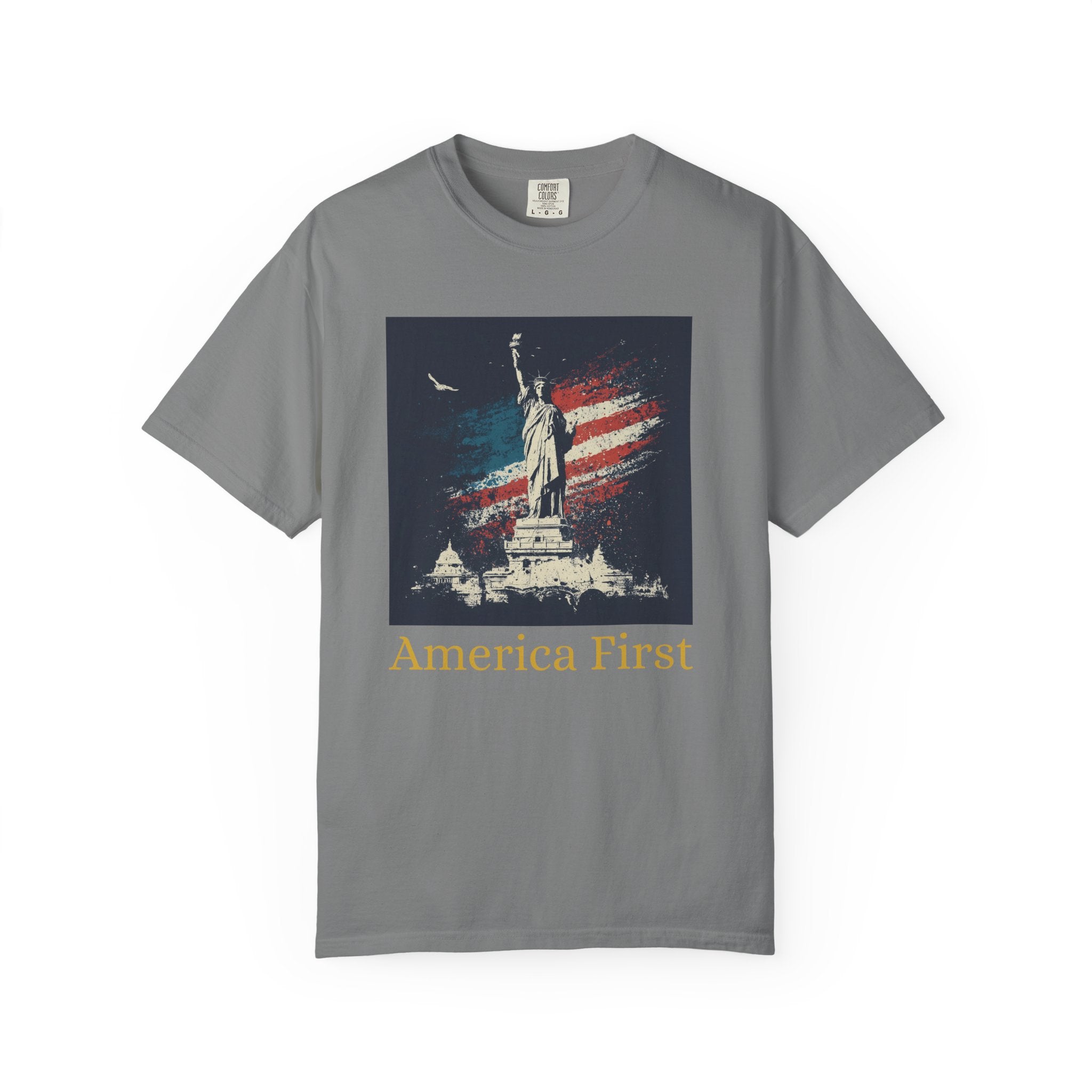 America 250 Statue of Liberty - America First | Official 250th Anniversary EditionAmerica First Bald Eagle T-shirt | Patriotic Flag Eagle Tee