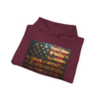 Distressed American Flag Hoodie – Vintage USA Patriotic Pullover