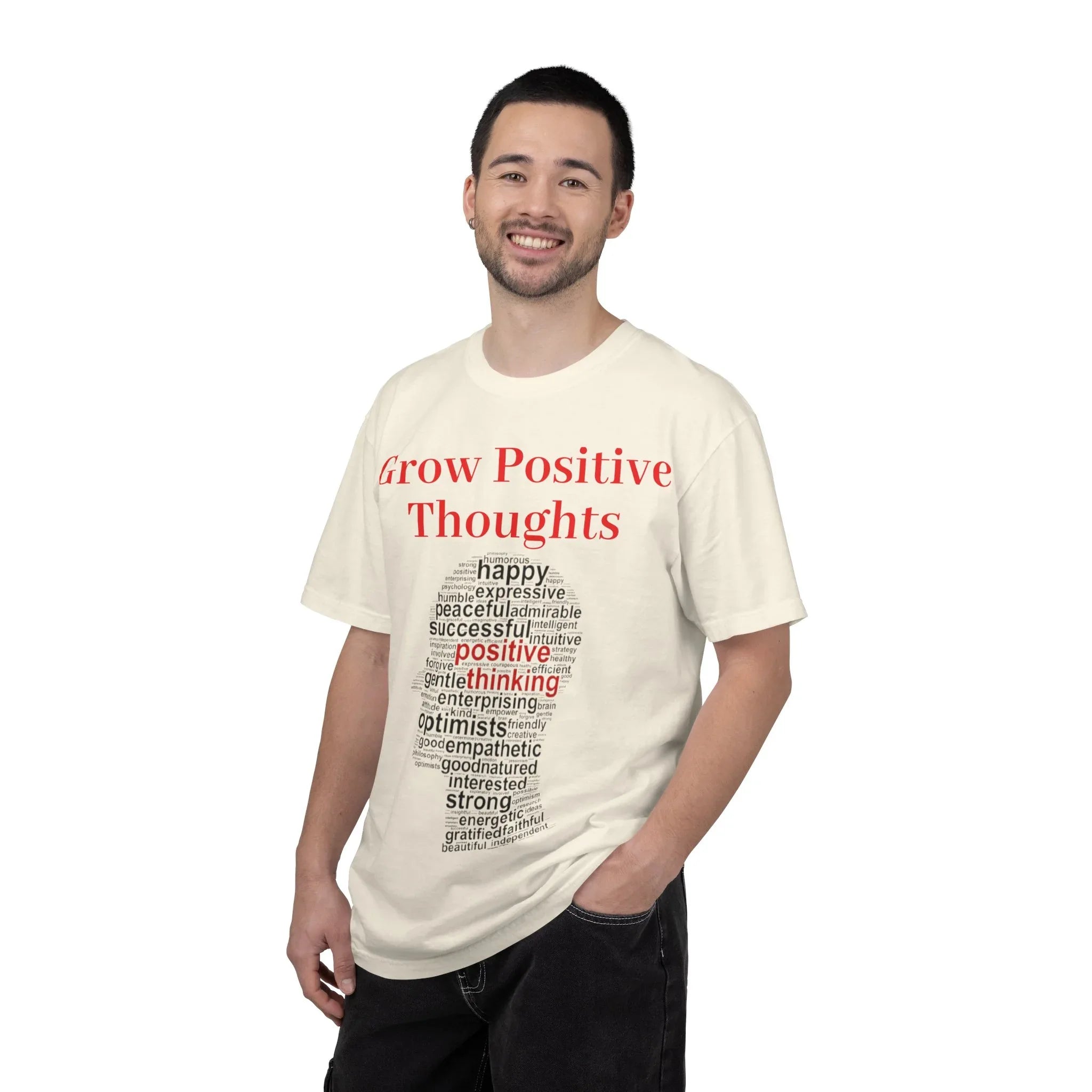 Grow Positive Thoughts T-shirt | Positive Word Cloud Mental Health Tee - 250 USA Celebration