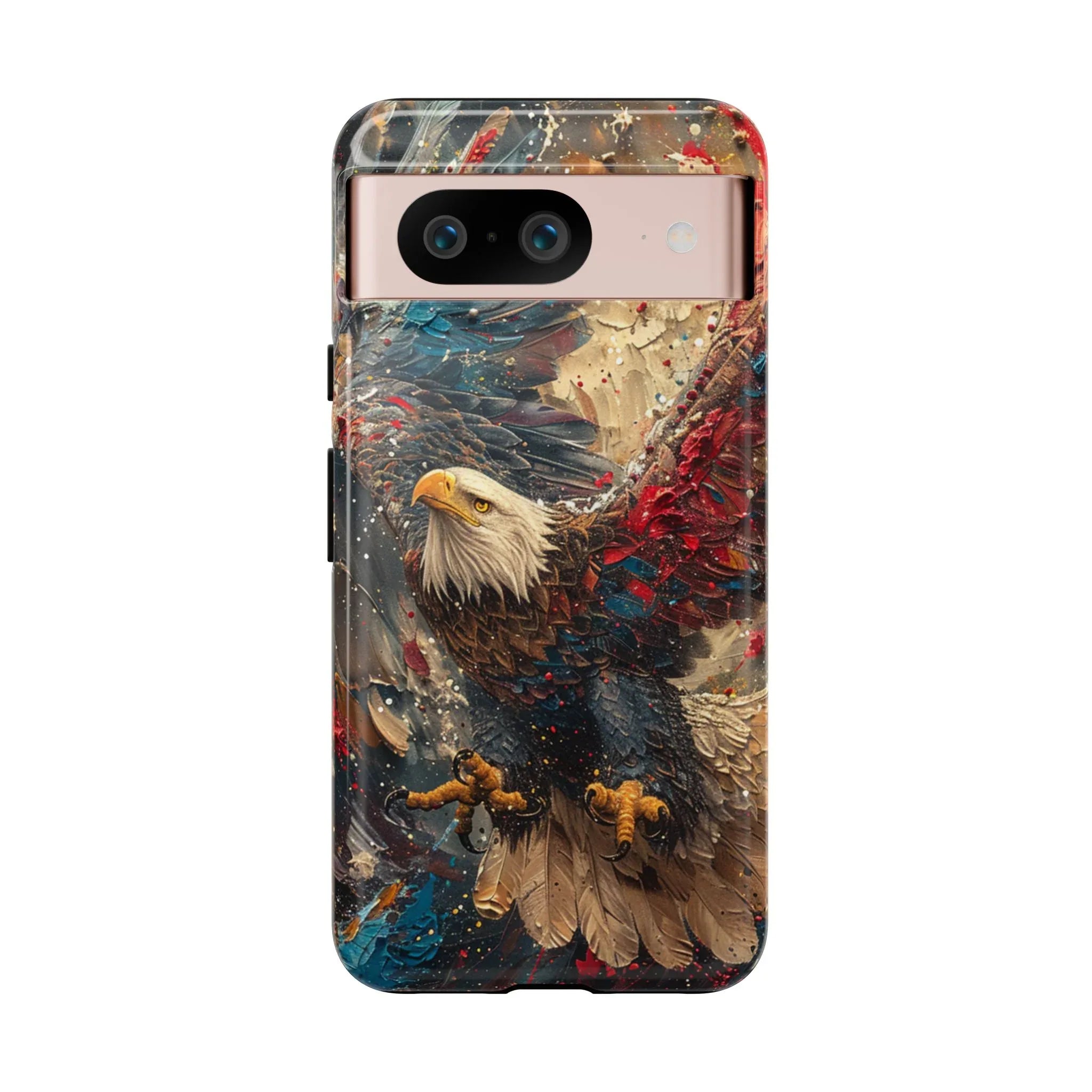 Patriotic Bald Eagle Tough Case | iPhone Phone Case, Red Blue Feather Art - 250 USA Celebration
