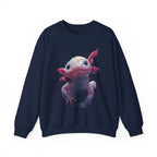 Pink Axolotl Illustration Sweatshirt | Cute Amphibian Art, Pastel Watercolor - 250 USA Celebration