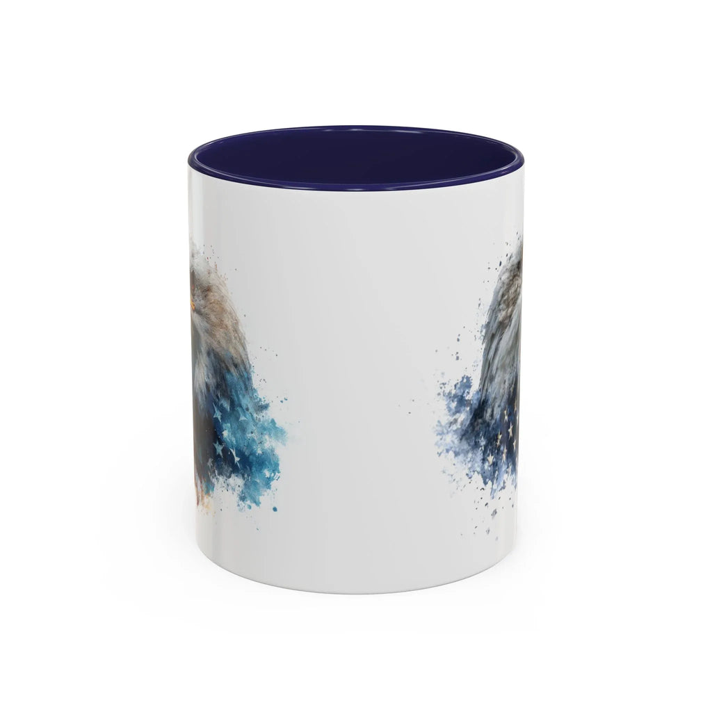 American Bald Eagle watercolor, Coffee Mug | Patriotic flag design - 250 USA Celebration