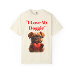 Cute French Bulldog Puppy Holding Red Heart T-shirt | Dog Lover Cartoon - 250 USA Celebration