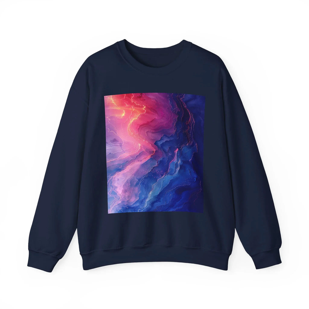 Abstract Nebula Art Crewneck Sweatshirt | Colorful Galaxy Print - 250 USA Celebration