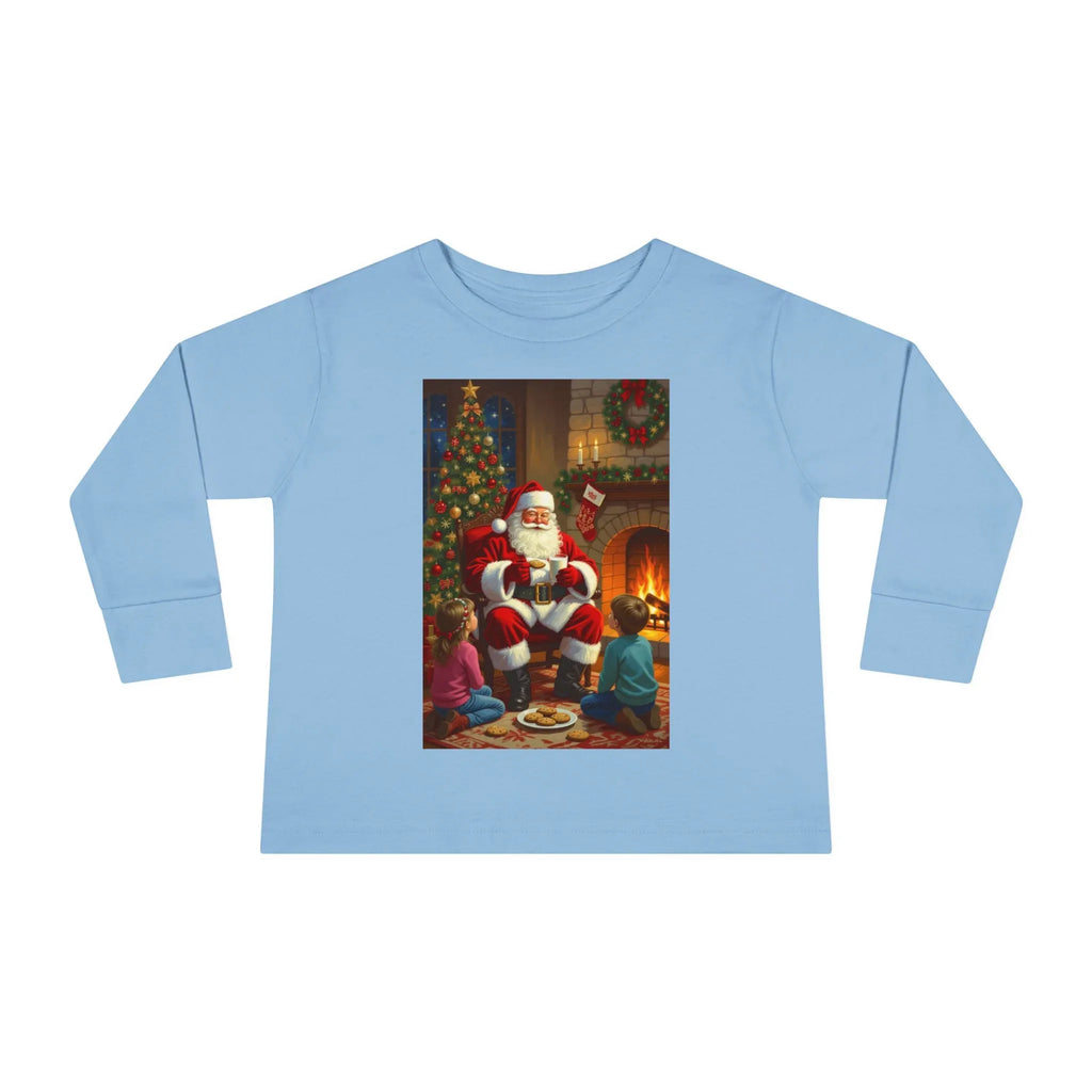 Christmas Santa Toddler Long Sleeve Tee, Holiday Shirt for Kids, Festive Outfit, Winter Apparel, Cute Christmas Gift, Family Photoshoot - 250 USA Celebration