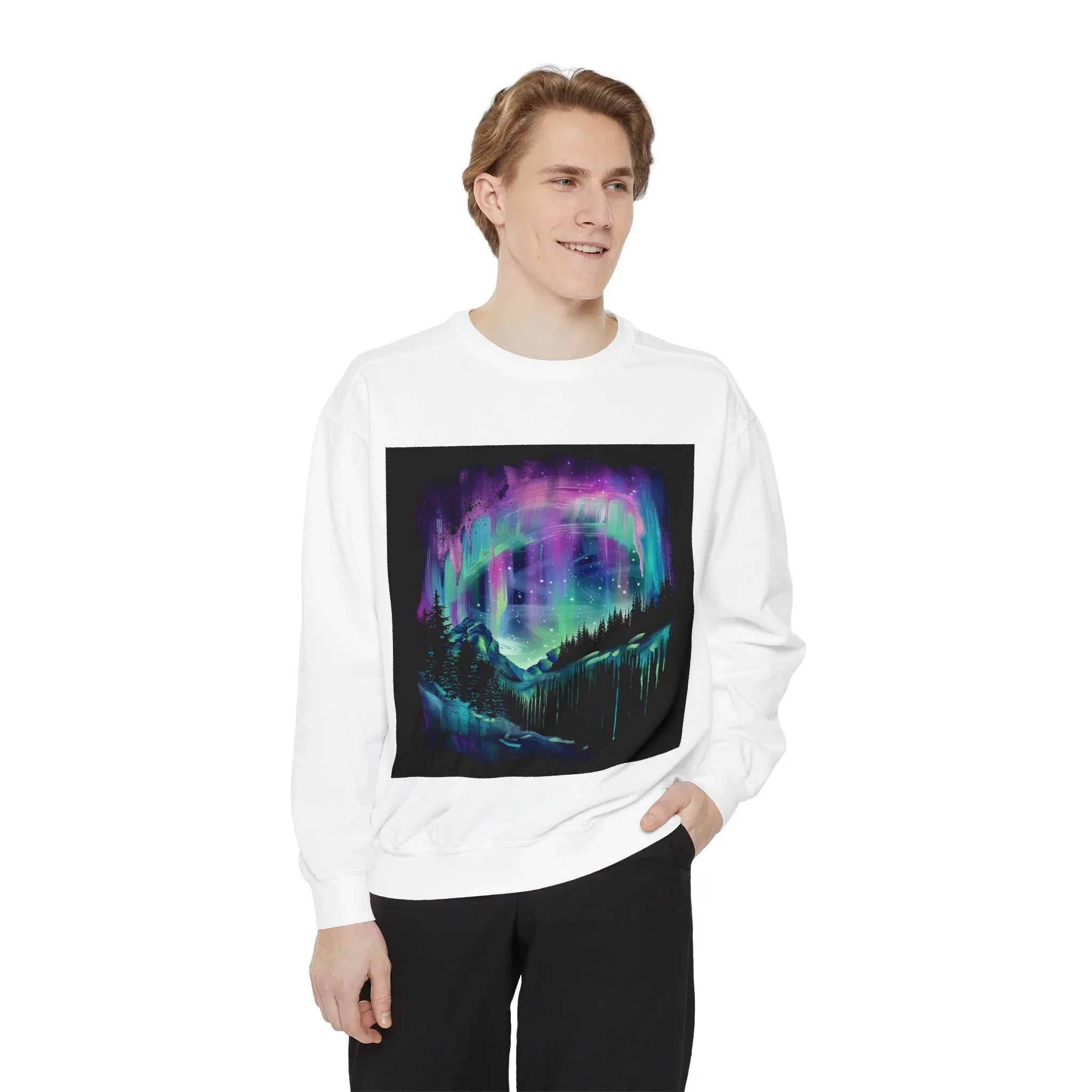 Aurora Borealis Sweatshirt | Northern Lights, northern lights t-shirt, aurora borealis tee, northern lights apparel, aurora borealis shirt - 250 USA Celebration