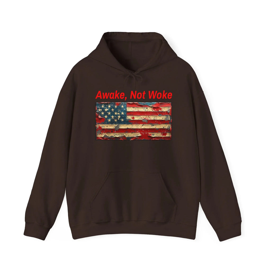 Awake Not Woke Hoodie | Political Statement Sweatshirt - 250 USA Celebration