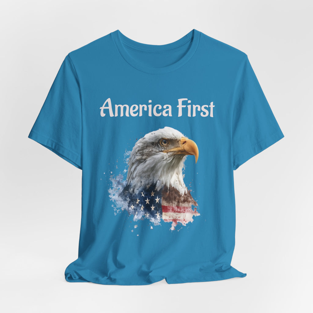 America First Eagle T-Shirt – Patriotic Bald Eagle Tee