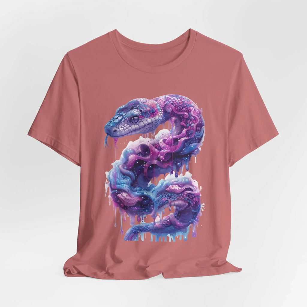 Psychedelic Rainbow Ouroboros Tee | Galaxy Fractal Mushroom Snake - 250 USA Celebration