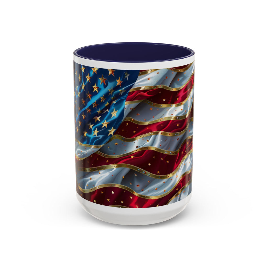 Patriotic American Flag Accent Coffee Mug (11/15oz)