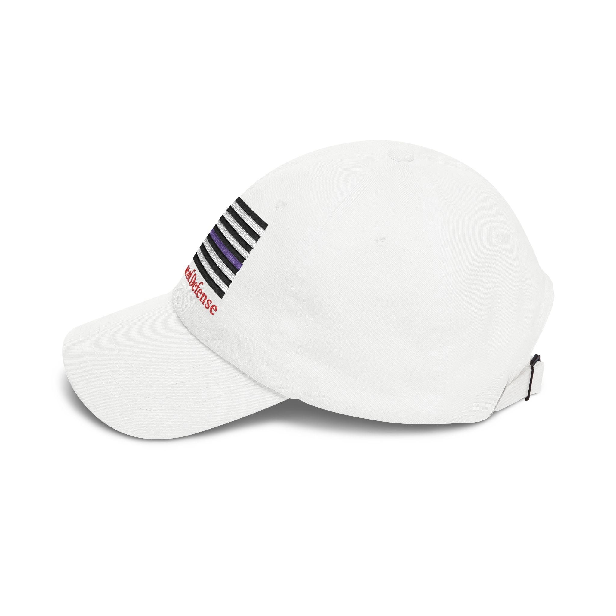 Dad Cap - 'First Line of Defense' Thin Purple Line American Flag Embroidered Hat