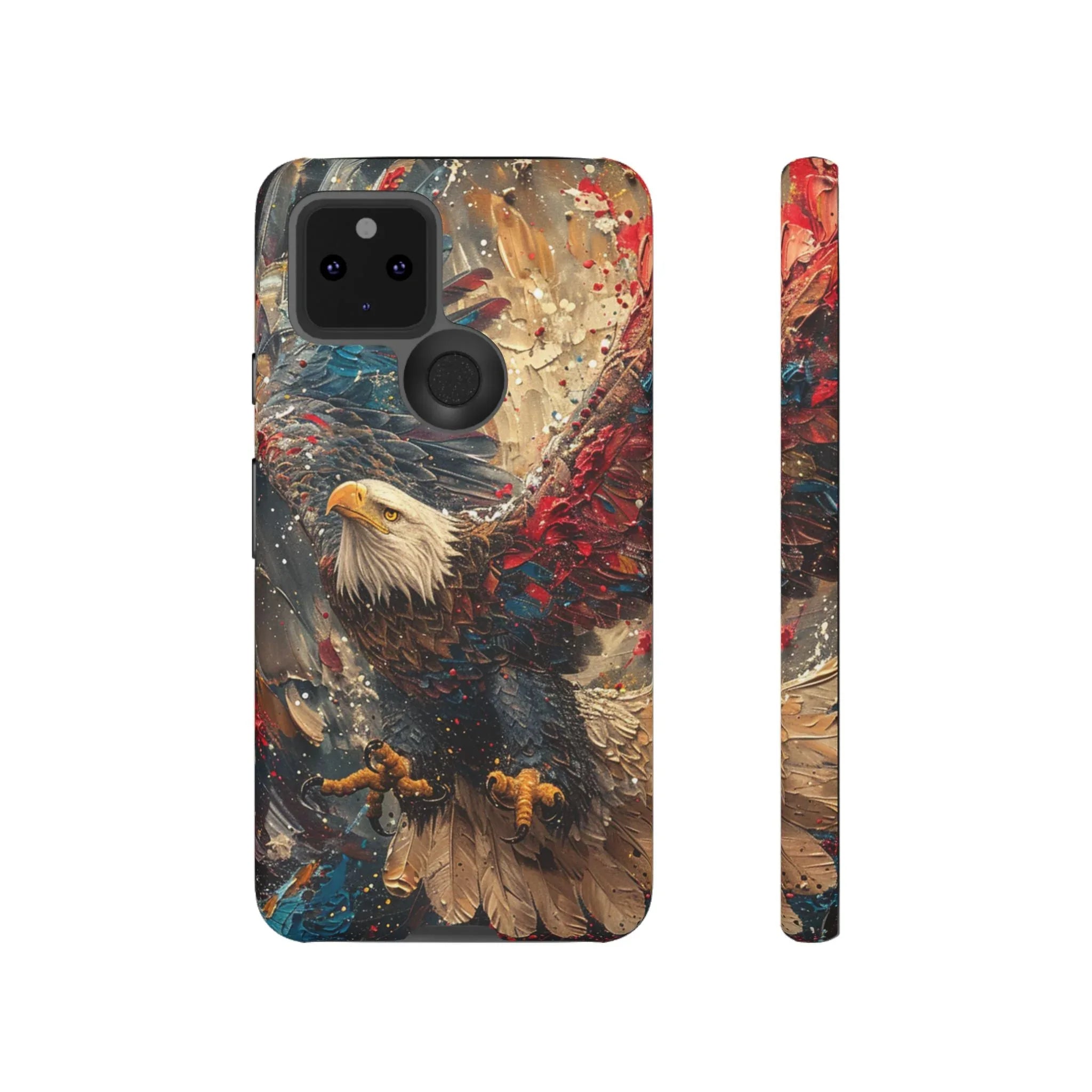 Patriotic Bald Eagle Tough Case | iPhone Phone Case, Red Blue Feather Art - 250 USA Celebration